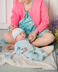 Jc Toys La Newborn Nursery 15.5" Baby Doll Bunting Bear Gift Set, 9 Pieces