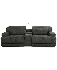 Sebaston 3-Pc. Fabric Sofa with 2 Power Motion Recliners and 1 Usb Console, Created for Macy's
