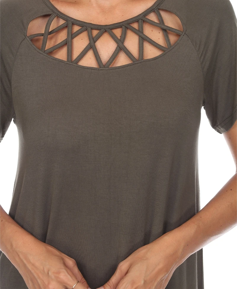 Women's Crisscross Cutout Short Sleeve Top