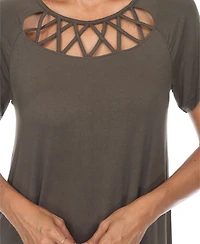 Women's Crisscross Cutout Short Sleeve Top