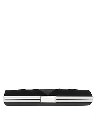 Women's Pleated Stain Crystal Frame Clutch