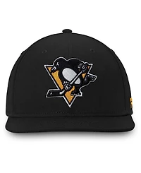 Men's Black Pittsburgh Penguins Core Primary Logo Fitted Hat