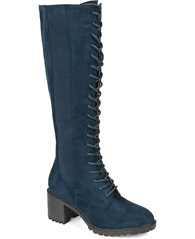 Journee Collection Women's Jenicca Wide Calf Lace Up Boots