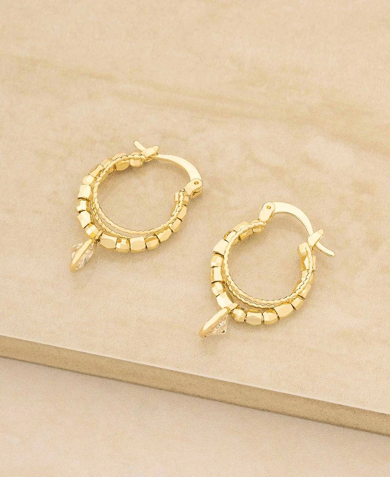 Ettika Beaded Crystal Hoop Earrings