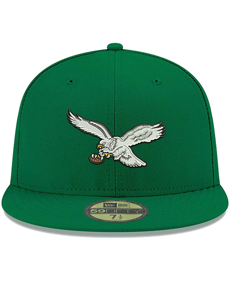 Men's Kelly Green Philadelphia Eagles Omaha Throwback 59FIFTY Fitted Hat