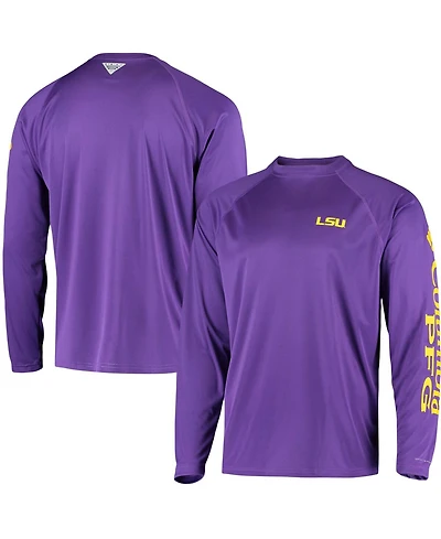 Men's Purple Lsu Tigers Terminal Tackle Omni-Shade Long Sleeve T-shirt