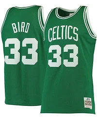 Men's Larry Bird Kelly Green Boston Celtics 1985-86 Hardwood Classics Swingman Jersey