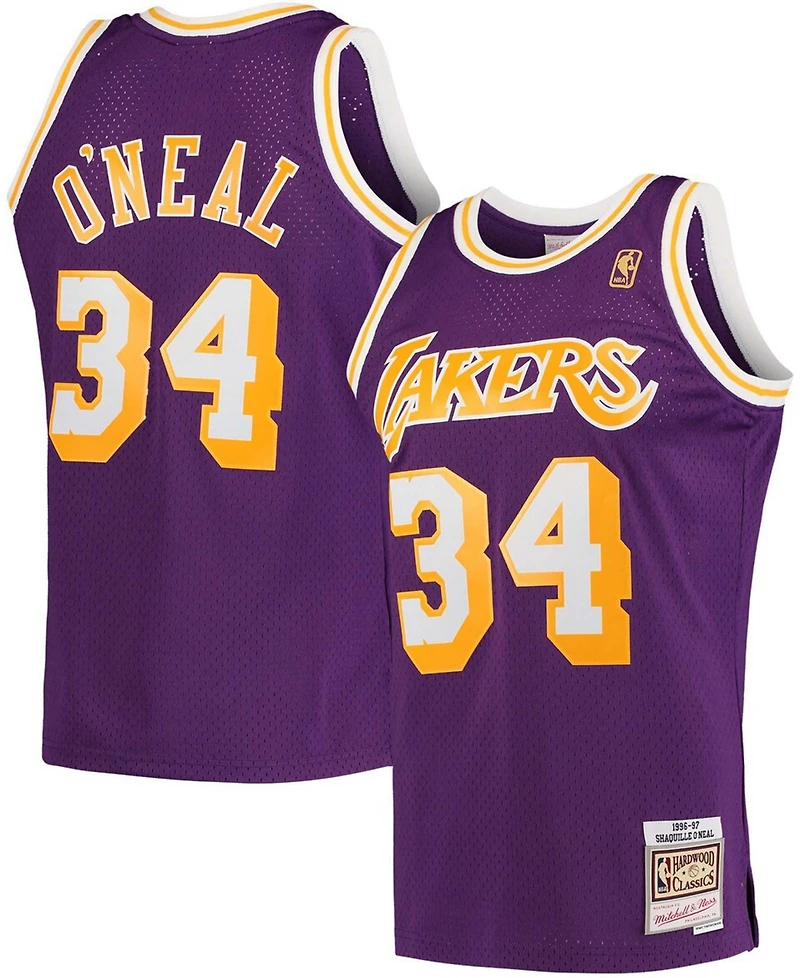 Men's Mitchell & Ness Shaquille O'Neal Purple Los Angeles Lakers Hardwood Classics Swingman Jersey