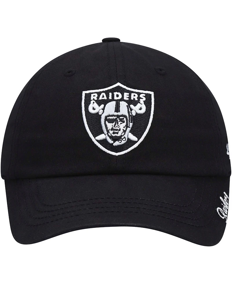 Women's Black Las Vegas Raiders Miata Clean Up Primary Adjustable Hat