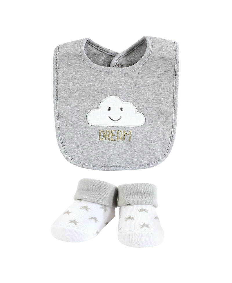 Hudson Baby Unisex 5Pk Bandana Bibs and Socks Set