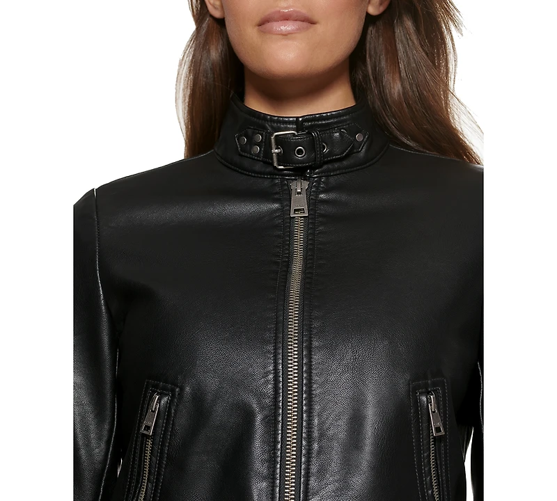 Levi's Women's Faux Leather Latch Collar Racer Jacket