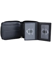 Men's Bellagio Collection Zippered Bifold Wallet with Removable Pass Case