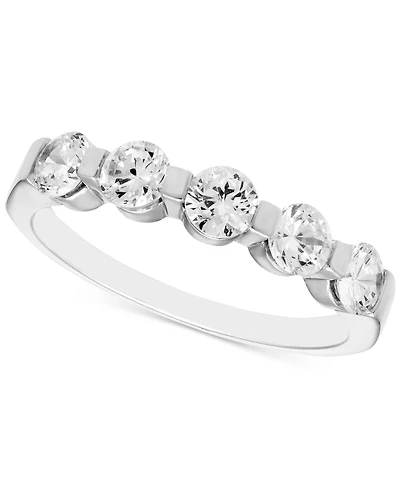 Diamond Five Stone Band (1 ct. t.w.) in 14k White or Yellow Gold