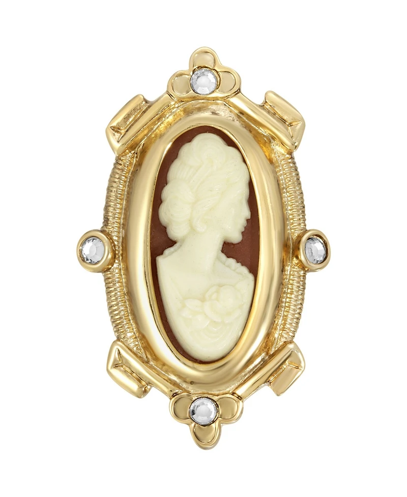 2028 Carnelian Cameo Oval Pin