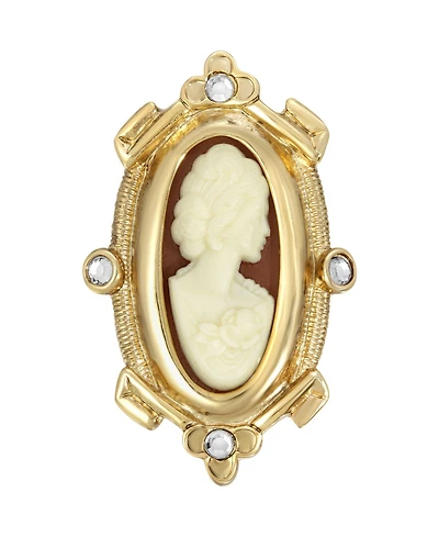 2028 Carnelian Cameo Oval Pin