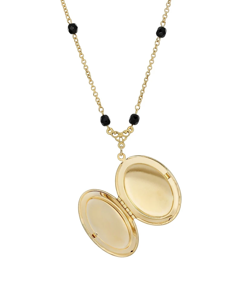 2028 Gold-Tone Oval Locket Necklace