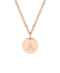 Women's Madeline Initial Pendant Necklace - Rose Gold-tone