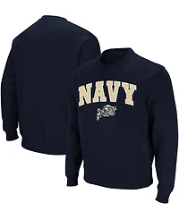 Colosseum Men's Navy Midshipmen Arch and Logo Crew Neck Sweatshirt