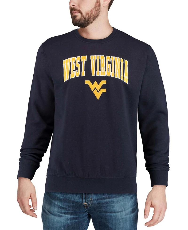 Colosseum Men's West Virginia Mountaineers Arch and Logo Crew Neck Sweatshirt