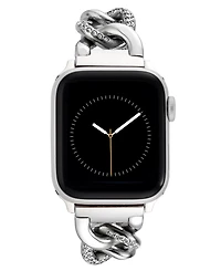 Anne Klein Women's Silver-Tone Alloy Metal with Crystals Link Bracelet designed for Apple Watch 42mm (Series 10) & 38/40/41mm