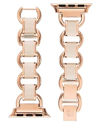 Anne Klein Women's Rose Gold-Tone Alloy Metal and Blush Enamel Link Bracelet designed for Apple Watch 42mm (Series 1-3 only) & 44/45/46/49mm (Ultra