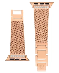 Anne Klein Women's Premium Crystal and Rose Gold-Tone Stainless Steel Mesh Band designed for Apple Watch 42mm (Series 10) & 38/40/41mm