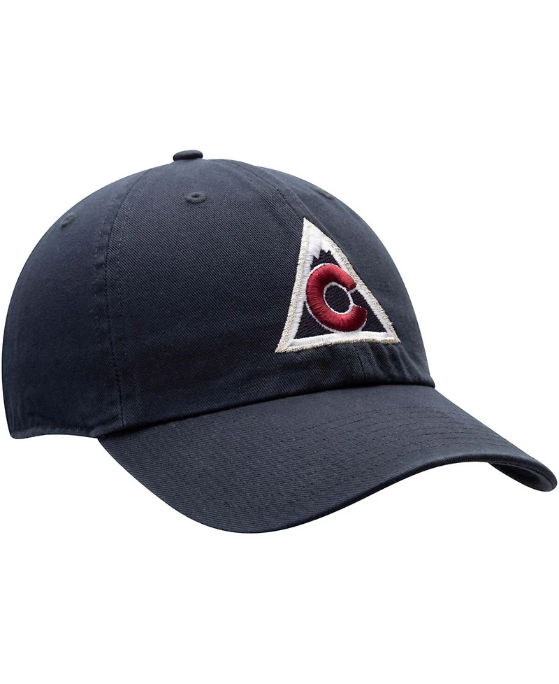Men's Navy Colorado Avalanche Clean Up Alternate Logo Adjustable Hat