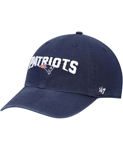 Men's Navy New England Patriots Clean Up Alternate Logo Adjustable Hat