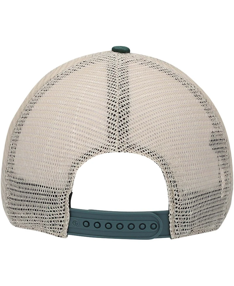 Men's Green, Natural Oakland Athletics Flagship Washed Mvp Trucker Snapback Hat