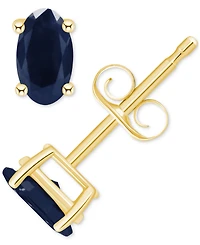 Sapphire Oval-Cut Stud Earrings (3/4 ct. t.w.) 14k Gold (Also Emerald, Ruby, & Tanzanite)