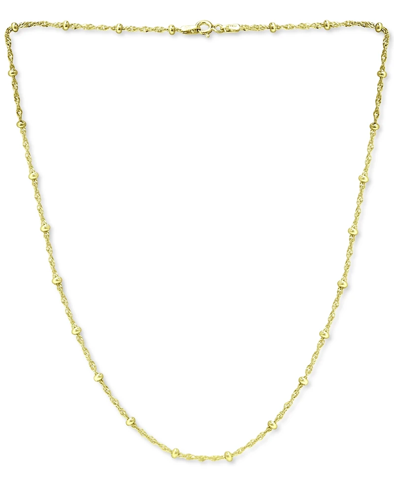 Giani Bernini Small Beaded Singapore 18" Chain Necklace in 18k Gold-Plated Sterling Silver, Created for Macy's
