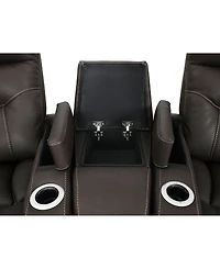 Jabarr -Pc. Beyond Leather Theater Seating with Consoles