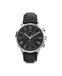 Timex Men's Waterbury Black Leather Strap Watch 40 mm