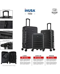 InUSA Trend Lightweight Hardside Spinner Luggage Set, 3 piece