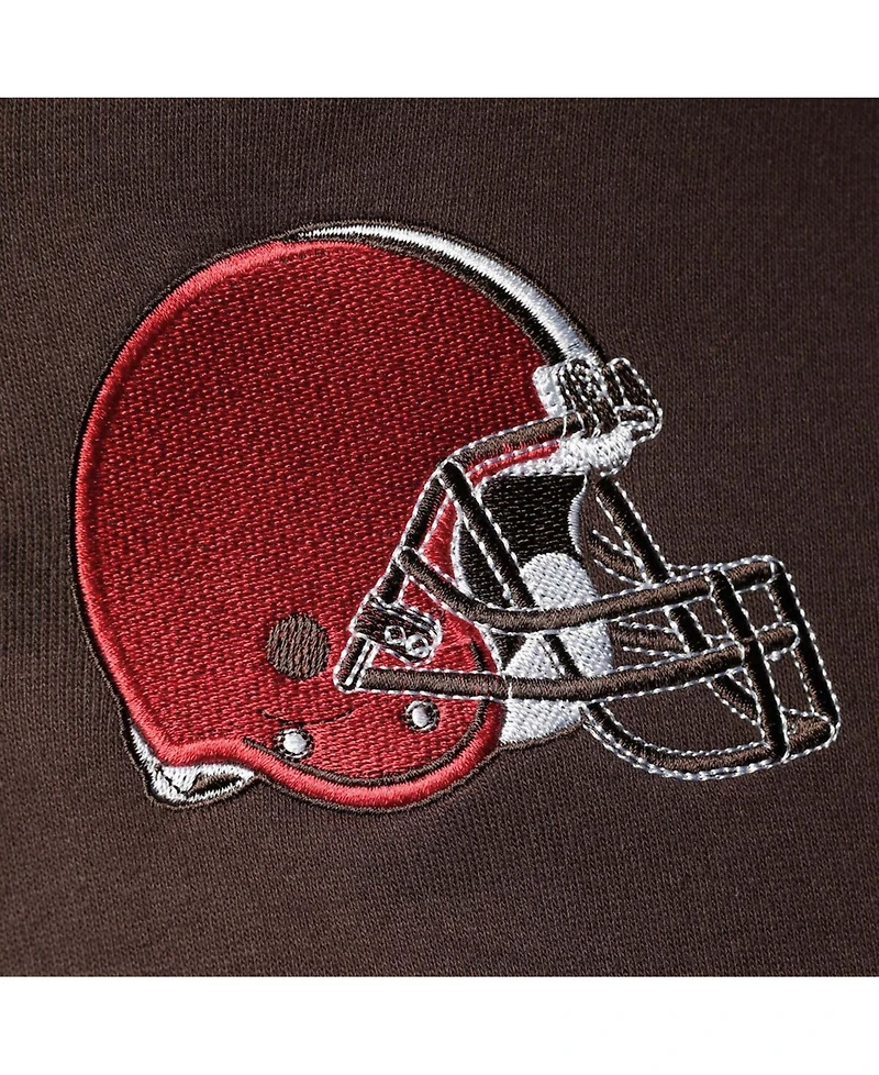 Men's Brown, Orange Cleveland Browns Playoffs Color Block Full-Zip Hoodie