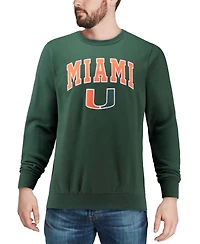 Colosseum Men's Miami Hurricanes Arch & Logo Crew Neck Sweatshirt