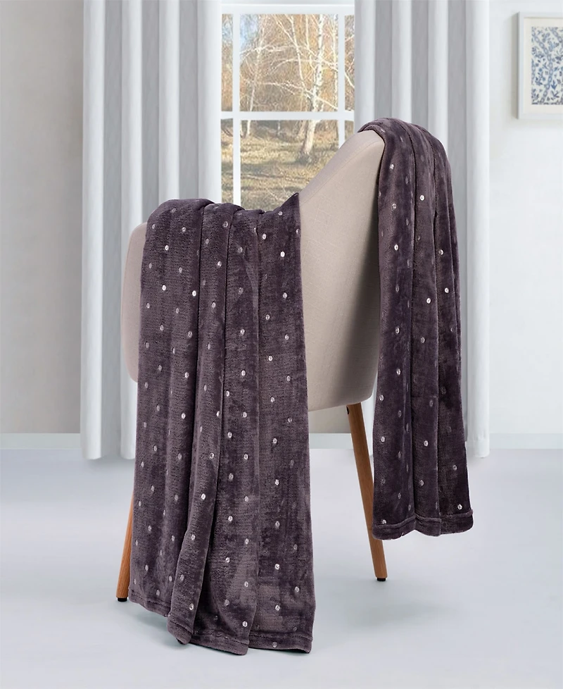 Superior Ultra -Plush Polka Dot Fleece Blanket, Full/Queen