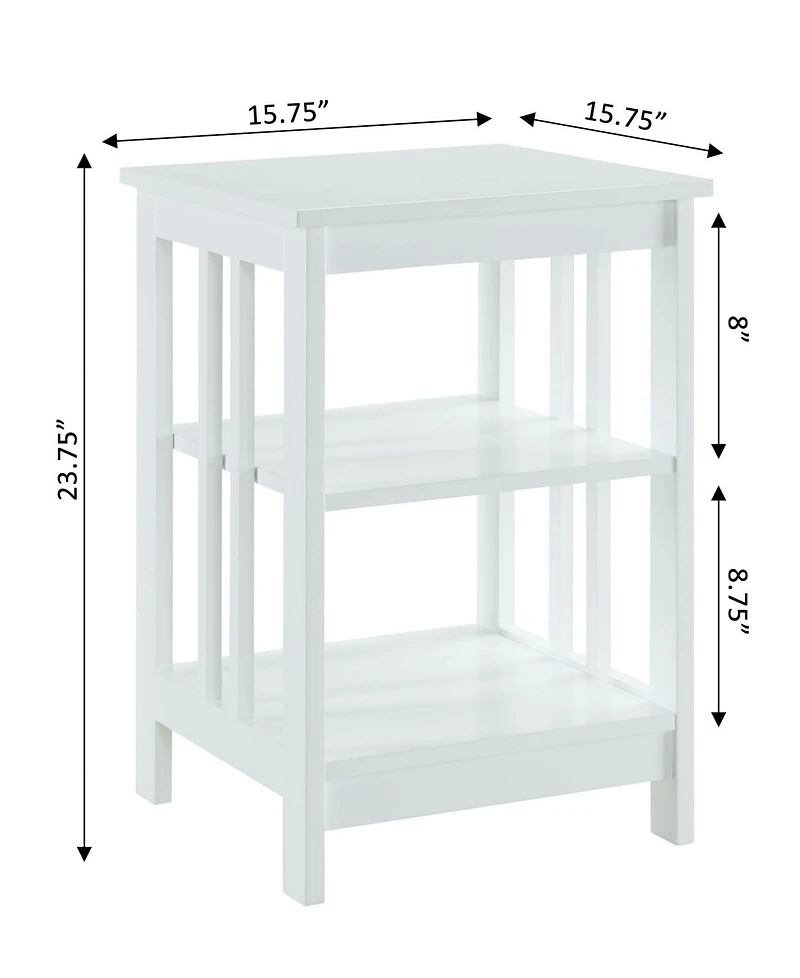 Mission End Table with Shelves