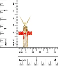 Enamel Jesus Cross 18" Pendant Necklace in 14k Gold