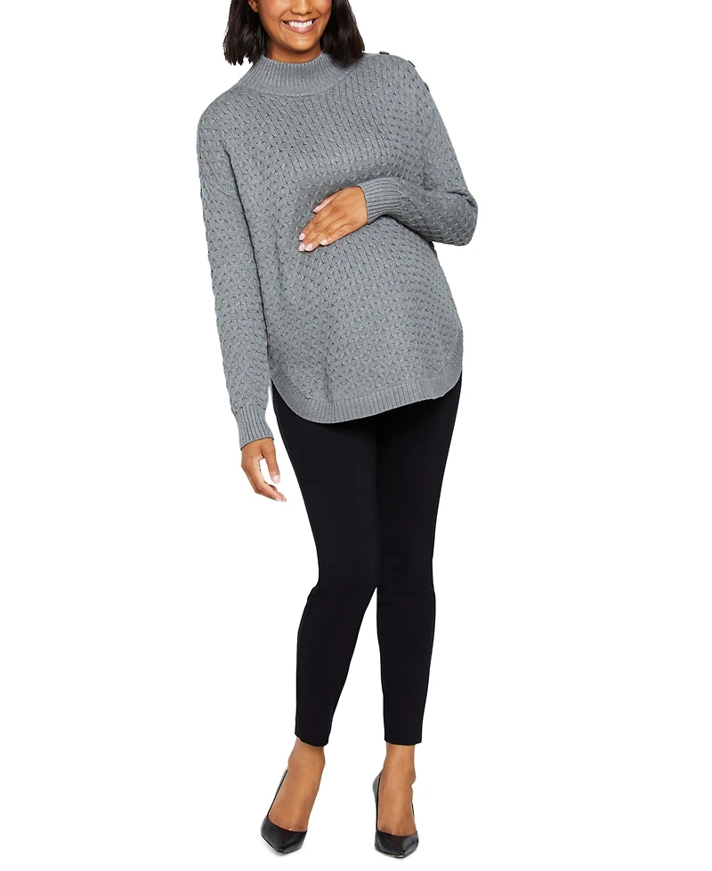 Motherhood Maternity Stitched Mock-Neck Maternity Sweater
