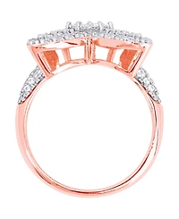Cubic Zirconia Butterfly Ring Fine Rose Gold Plate or Silver