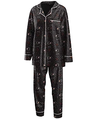 Women's Black Philadelphia Flyers Long Sleeve Button-Up Shirt Pants Sleep Set