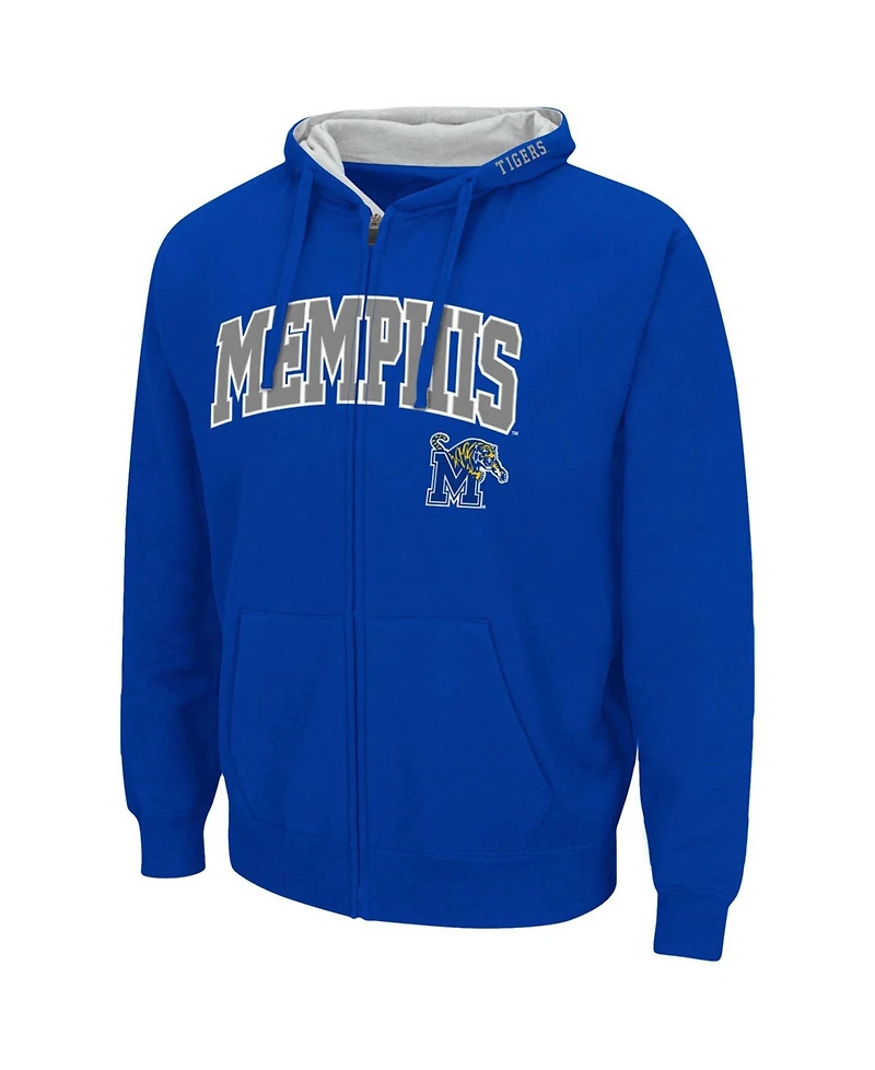Men's Royal Memphis Tigers Arch Logo 3.0 Full-Zip Hoodie