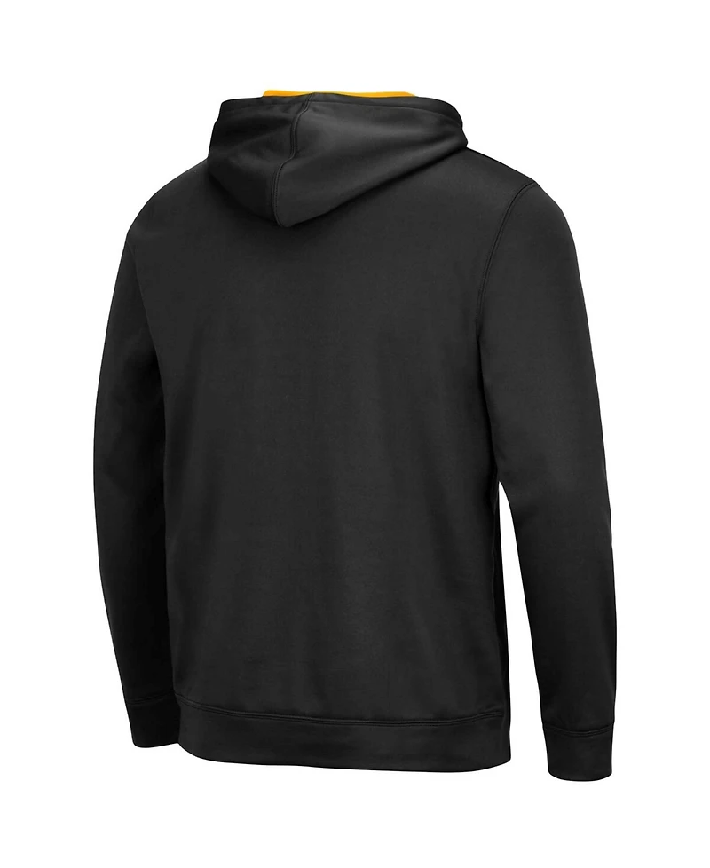 Men's Black Iowa Hawkeyes Slash Stack 2.0 Pullover Hoodie