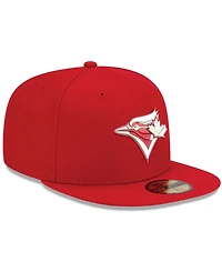 Men's Red Toronto Blue Jays Logo White 59FIFTY Fitted Hat