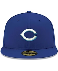Men's Royal Cincinnati Reds Logo White 59FIFTY Fitted Hat