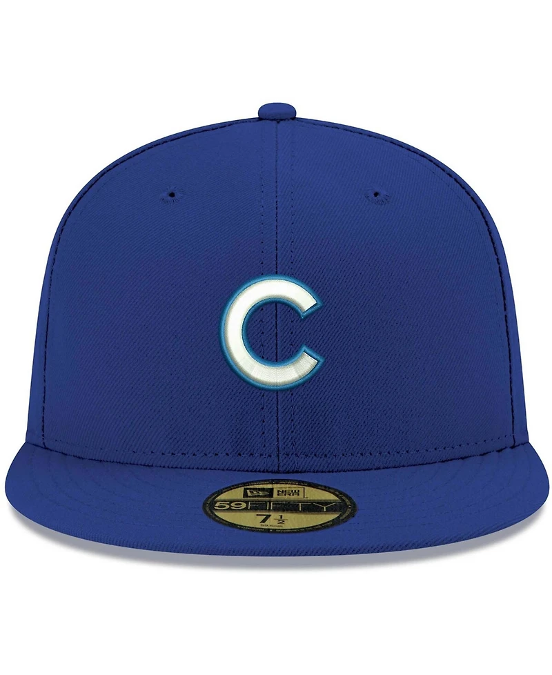 Men's Royal Chicago Cubs Logo White 59FIFTY Fitted Hat