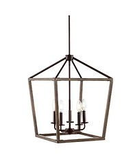 Oria 5-Light Iron Farmhouse Industrial Lantern Led Pendant