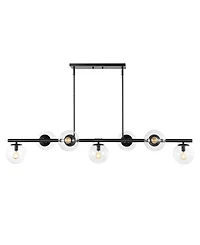 Luca Parisian 7-Light Modern Glam Iron Globe Linear Led Pendant