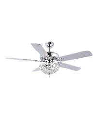 Mandy 3-Light Glam Classic Crystal Dome Shade Led Ceiling Fan with Remote